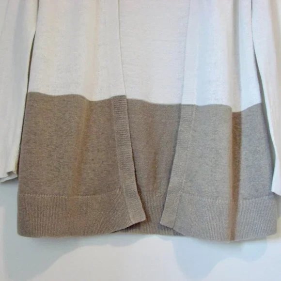 Banana Republic Linen Knit Open Front Sweater Cardigan Cream Tan Size Small - Picture 5 of 11